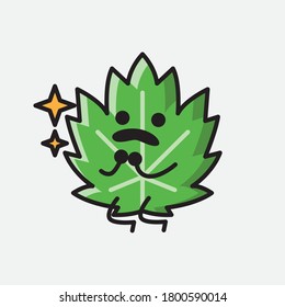 Ilustración del carácter del vector de mascota de hoja de corte