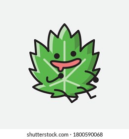 An illustration of Cute Leaf Mascot Vector Character