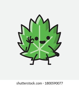 An illustration of Cute Leaf Mascot Vector Character