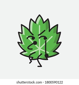 An illustration of Cute Leaf Mascot Vector Character