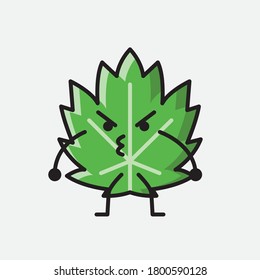 An illustration of Cute Leaf Mascot Vector Character