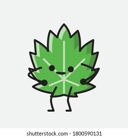 An illustration of Cute Leaf Mascot Vector Character