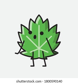 An illustration of Cute Leaf Mascot Vector Character