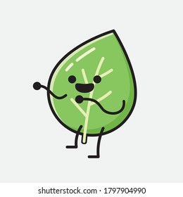Ilustración de un carácter vectorial de hoja corta