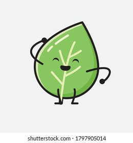 An illustration of Cute Leaf Vector Character