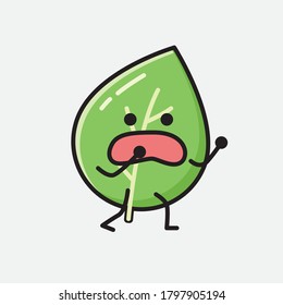 An illustration of Cute Leaf Vector Character