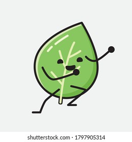 An illustration of Cute Leaf Vector Character