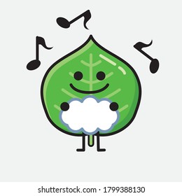 An illustration of Cute Leaf Vector Character