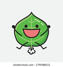 An illustration of Cute Leaf Vector Character