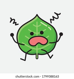 Illustration Cute Leaf Vector Character Stock Vector (Royalty Free ...