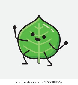 An illustration of Cute Leaf Vector Character