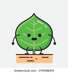 Ilustración de un carácter vectorial de hoja corta