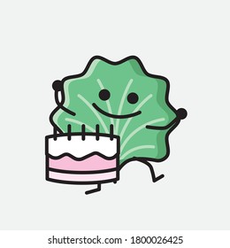 An illustration of Cute Leaf Vector Character