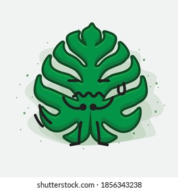 Ilustración de un carácter vectorial de hoja corta