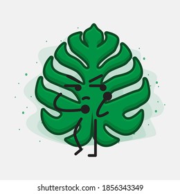 Ilustración de un carácter vectorial de hoja corta