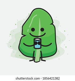 An illustration of Cute Leaf Vector Character
