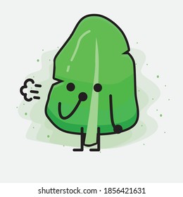 An illustration of Cute Leaf Vector Character