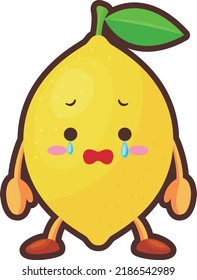 Illustration of cute lemon character