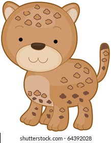 Illustration eines süßen Leopardenlächelns