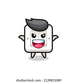 the illustration of cute light switch doing scare gesture , cute style design for t shirt, sticker, logo element