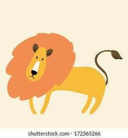 Illustration of cute lion