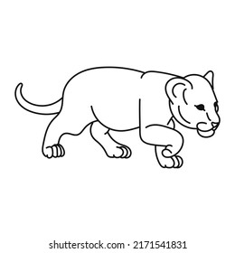 illustration of a cute lion cub
