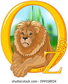 Illustration of cute Lion.    Wizard of Oz illustration