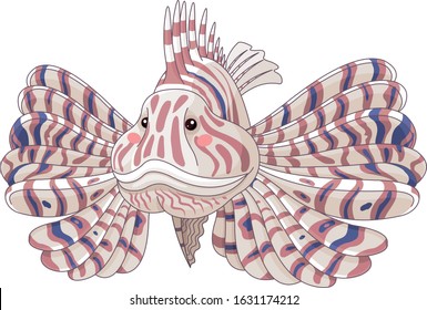 Illustration of cute lionfish/ Pterois