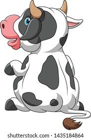 illustration of Cute little cow cartoon