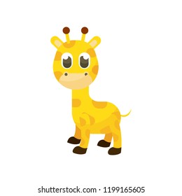 Illustration of Cute Little Giraffe with Cartoon Style