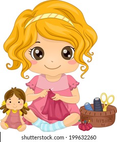 girl doll cartoon