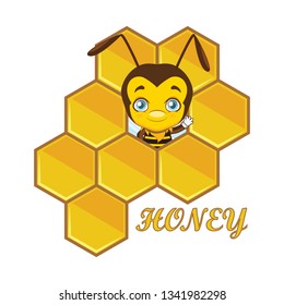 Illustration of a cute little honey bee