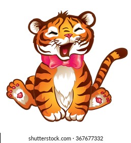 Illustration of cute little tiger 