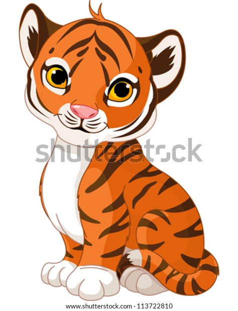 Illustration Cute Little Tiger Stock Vector Royalty Free
