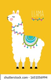 Illustration of the cute llama