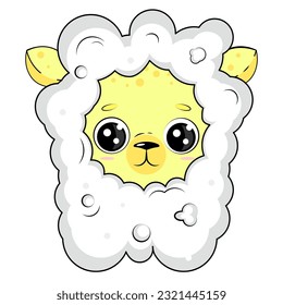 illustration of cute llama head