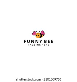 illustration Cute logo bee design vector 
