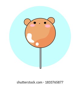 Illustration of cute lollipop bear