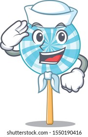 Illustration of cute lollipop cartoon sailor character