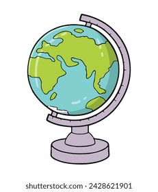 Illustration of cute lollipop doodle globe