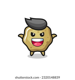 the illustration of cute loose stools doing scare gesture , cute style design for t shirt, sticker, logo element