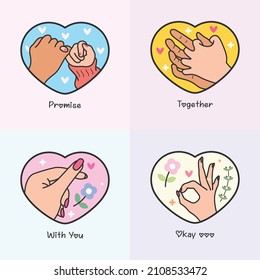 Illustration cute love icon vector. Symbol icon concept isolated premium vector