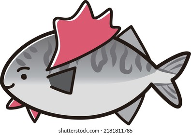 Ilustración de un lindo personaje de caballa