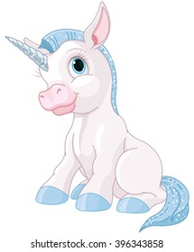 Illustration of cute magic unicorn