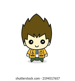 Illustration of cute male doctor  kawaii vector cartoon character design.