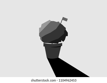 Illustration of cute manjerico plant with flag. Vector and icon festival of Portugal