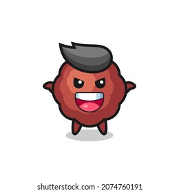 the illustration of cute meatball doing scare gesture , cute style design for t shirt, sticker, logo element