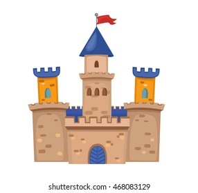 Illustration of a cute medieval Castle. 