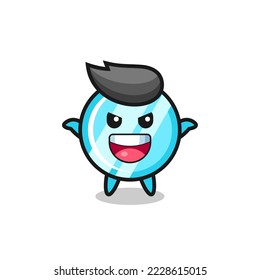 the illustration of cute mirror doing scare gesture , cute style design for t shirt, sticker, logo element