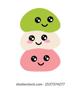 the illustration of cute mochi